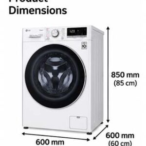 LG 9 Kg Used Front Load Vivace Washing Machine, AI DD, 1400 RPM, Steam, ThinQ™, Turbo Wash, Color White Model – F4R5VYG0W – International Version