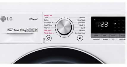 LG 9 Kg Used Front Load Vivace Washing Machine, AI DD, 1400 RPM, Steam, ThinQ™, Turbo Wash, Color White Model – F4R5VYG0W – International Version - Image 3