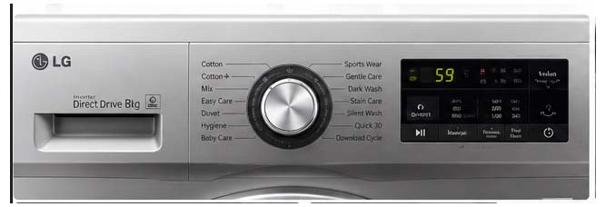 LG 8 Kg Used Front Load Washing Machine, 1200 RPM, Inverter Direct Drive, ThinkQ Smart Diagnosis, Touch Control, Chrome Knob, Color Silver – FH2J3TNG5 - Image 6