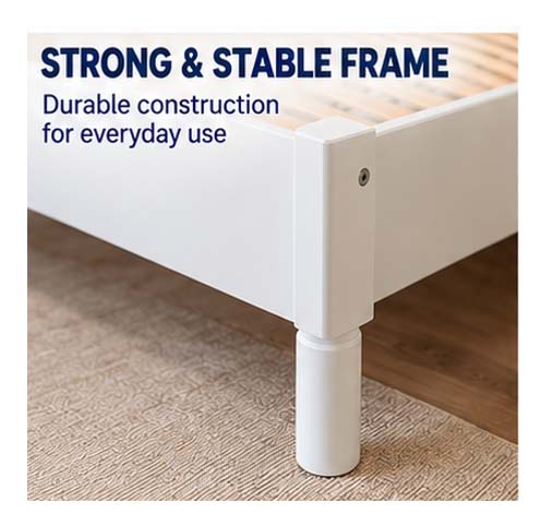 Used IKEA White King Size Bed Frame 180 × 200 cm – Elegant Arched Headboard, Wooden Slat Support, Classic White Finish - Image 5