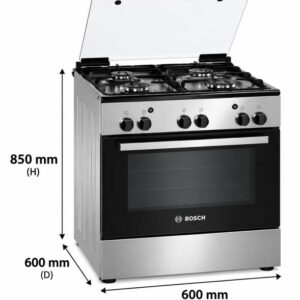 Bosch Series 2 Free Standing Gas Cooker Stainless Steel, German Engineering SKU: HGA120B51M Brand New Without Original Box