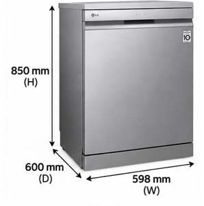 LG Freestanding Dishwasher, 8 Programs, Inverter Direct Drive, 14 Places Settings, Color Silver Model – DFB512FP – International Version. Brand New Without Original Box
